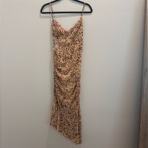 Lush Asymmetrical Floral Midi Dress